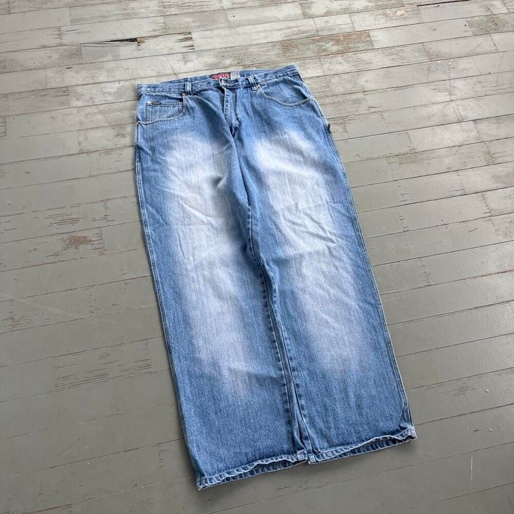 Webs Streetwear Y2K Light Washed Baggy Jeans